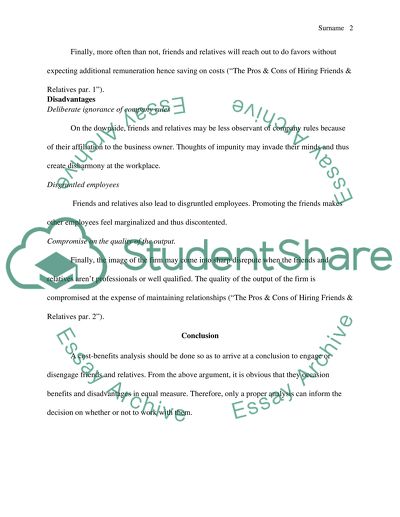 The Pros & Cons Of Hiring Friends & Relatives