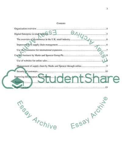 E-Commerce: Marks and Spencer