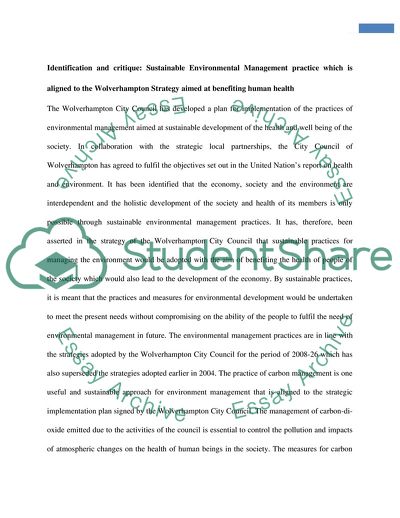 Environmental Management and Sustainable Health