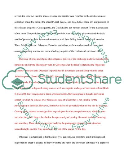 Social Values of the Ancient Greece Portrayed by Homer