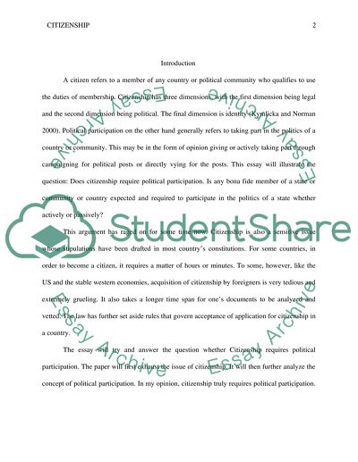 Does Citizenship Require Political Participation