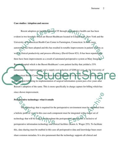 Improving Perioperative Care through IT