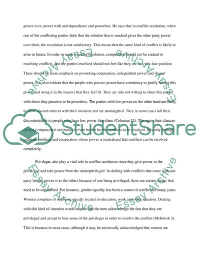 teamwork and conflict resolution essay example