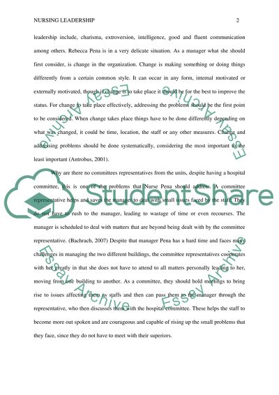 Nursing Leadership: Rebecca Pena