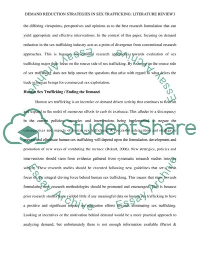 Demand Reduction Strategies in Sex Trafficking