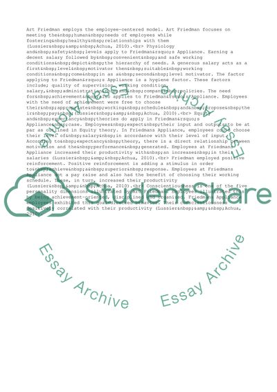 Art Friedmans Leadership Style