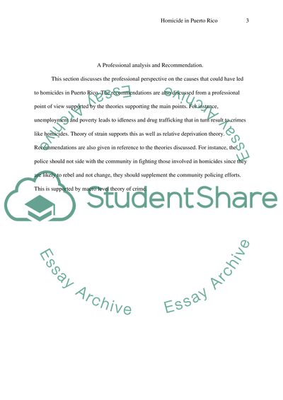 The Problem of Homicides in Puerto Rico