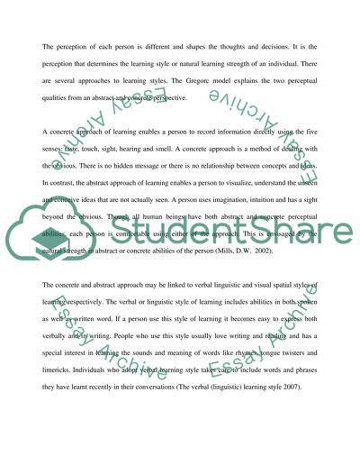 Preferred Learning Style for University Students