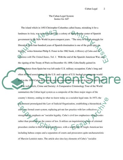 The Cuban Legal System - Justice for All