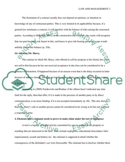 Formation and Termination of a Contract
