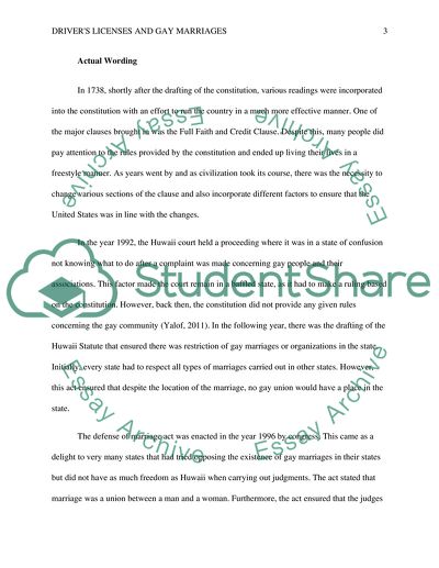 Drivers Licenses and Gay Marriages
