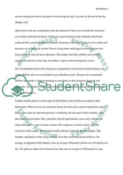 Child Labor in Egypt