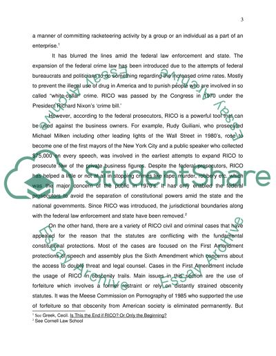 The Racketeer Influenced and Corrupt Organization Statute of 1970