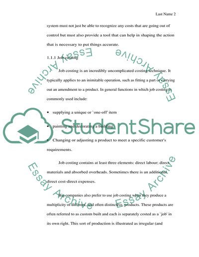 Costing Systems and Techniques in Engineering