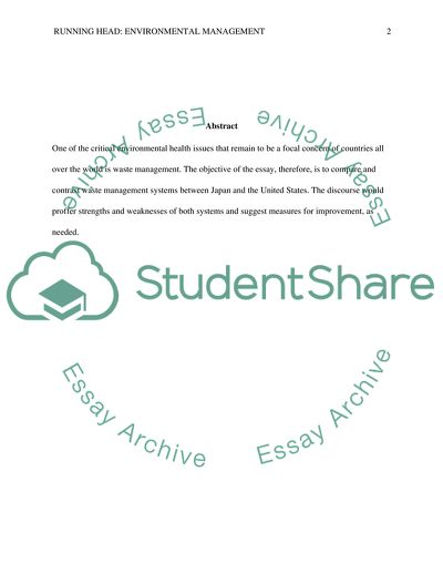 A Comparative Analysis of Waste Management in Japan and the US