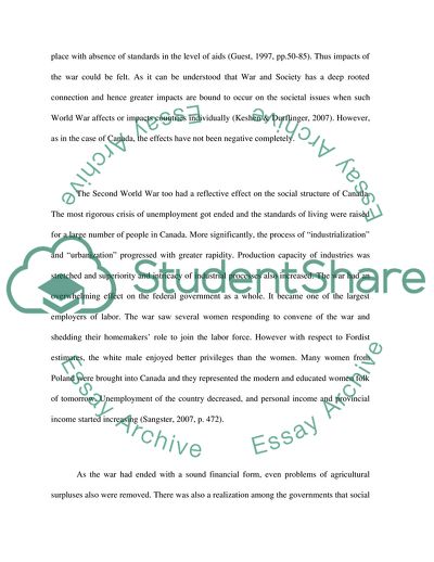 Effect of the World Wars on Canada