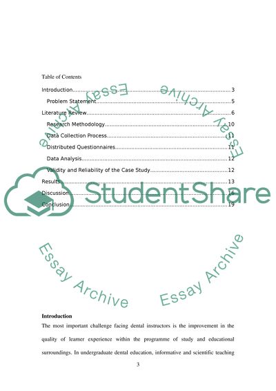The Learning Levels for Dental Students