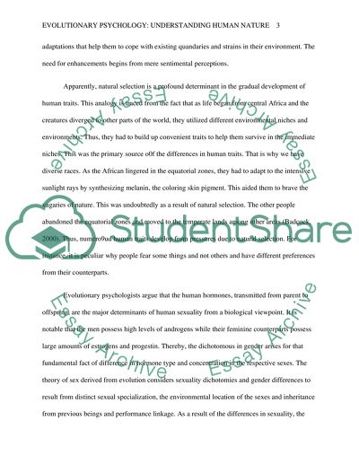 Evolutionary Psychology: Undestanding Human Nature