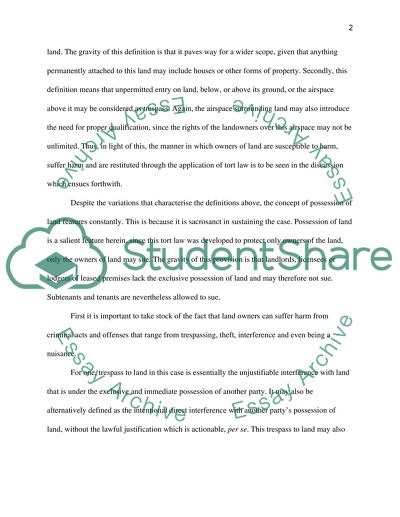 Can the Owners of Land Suffer Harm and Tort Serves to Rectify the Situation