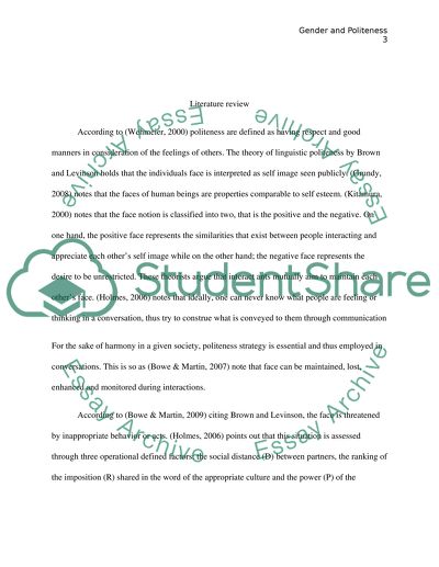 Gender and Politeness in an Academic Context