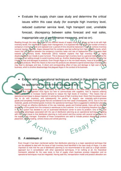 Supply Chain Modelling