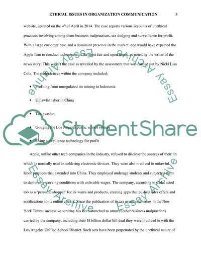 Ethical Issues in Organization Communication