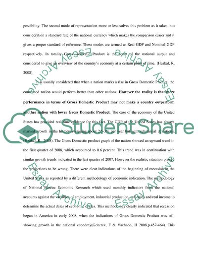 Gross Domestic Product and the Nations Competency in Terms of Economic Welfare