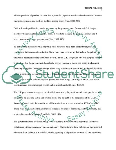 Fiscal Policies as the Best Way of Achieving the Macroeconomic Objectives of an Economy