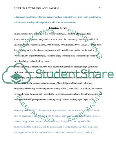 Self-Regulated Language Learning