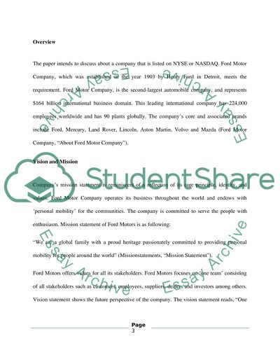 Ford Motor Company Analysis