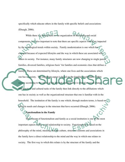 Sociological Relationships to Family Institutions