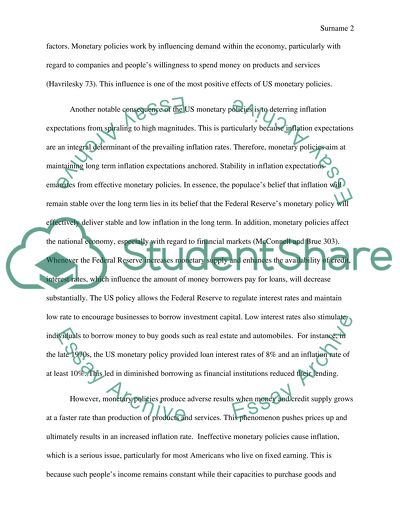 The monetary policies of the united states and other countries