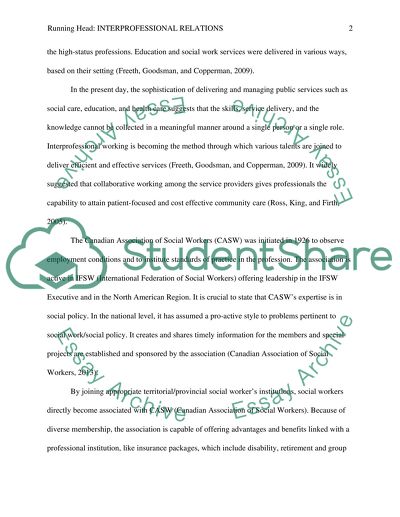 Inter professional Relations in social work practice