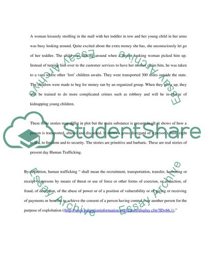 Human Trafficking: Present Day Tragedy