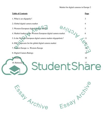 Market for Digital Cameras in Europe