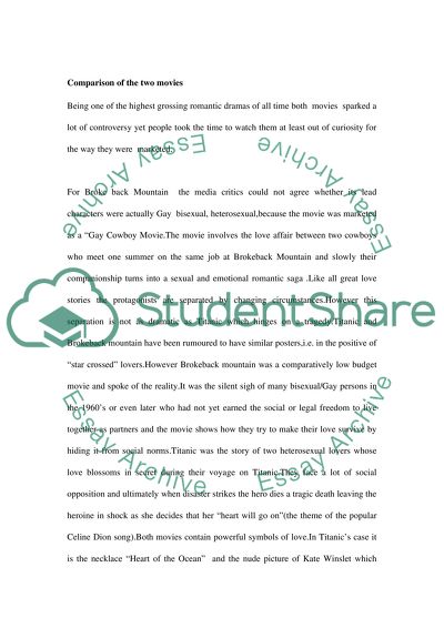 Broke Back Mountain and Titanic