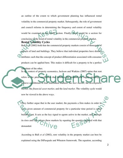 Price Volatility in the UK Commercial Property Market