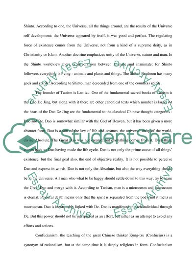 Contrast of Taoism and Confucianism and Shintoism