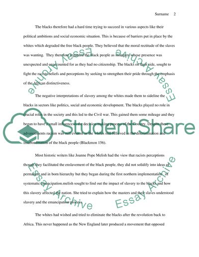 The African Americans Experiences between 1619 and 1865