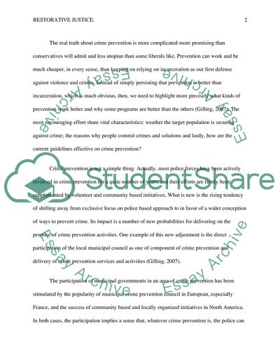 Crime Prevention and Restorative Justice