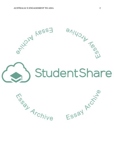Australias Engagement to Asia