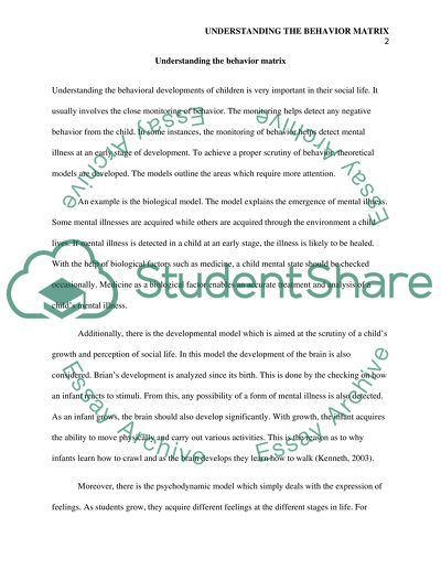 Understanding the Behavior Matrix