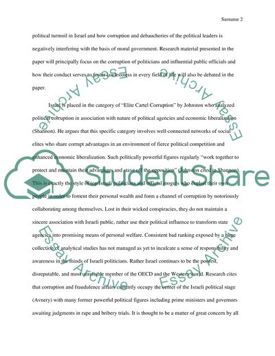 Political Corruption in Israel