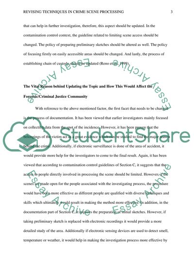 Revising Techniques in Crime Scene Processing