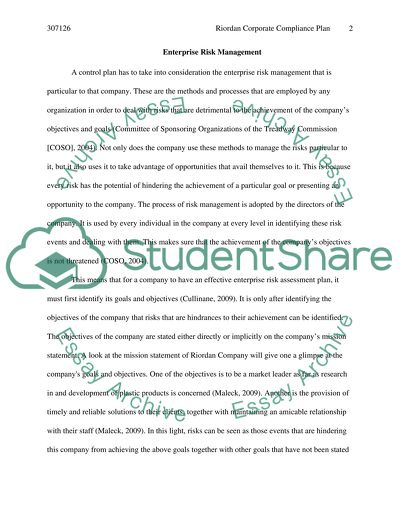 Corporate Compliance Plan Paper