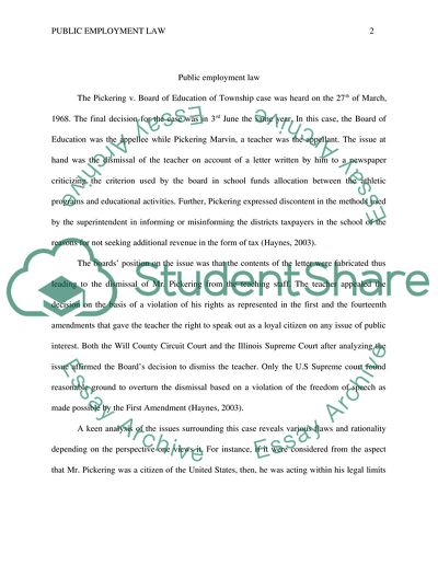 Public employment law