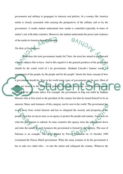 Government, Military, and Media