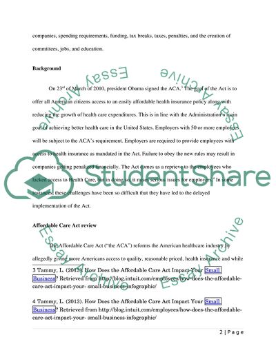 Impacts of the Affordable Care Act