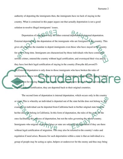 Deportation Is Not a Good Solution to Reduce Illegal Immigrants Issues