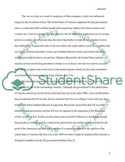 US foreign policy during the Iraq Iran war